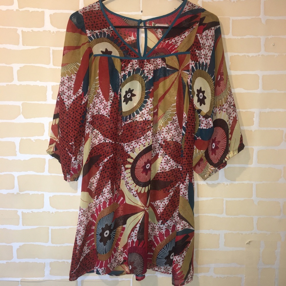 Flying Tomato Multicolor Peasant Blouse size small